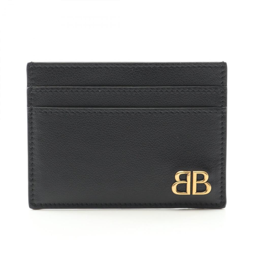 Balenciaga MONACO Card Case Leather Accessory Black